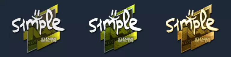 Eleague Major: Boston 2018 s1mple stickers: high grade, remarkable, and extraordinary.