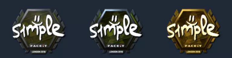 FACEIT Major: London 218 s1mple stickers: high grade, remarkable, and extraordinary.