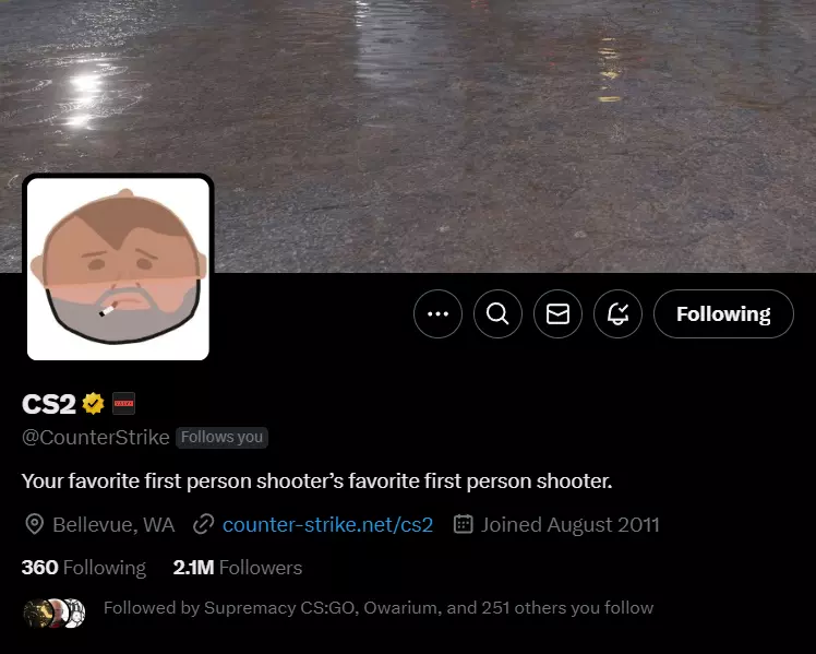 CS2 Twitter banner changed