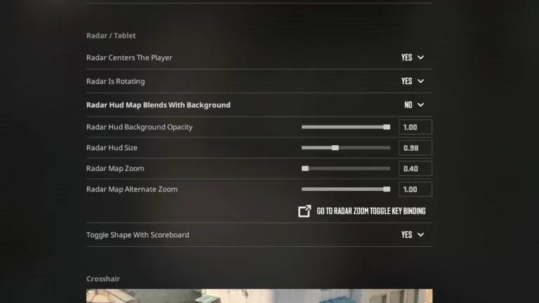 Best radar opacity settings in CS2