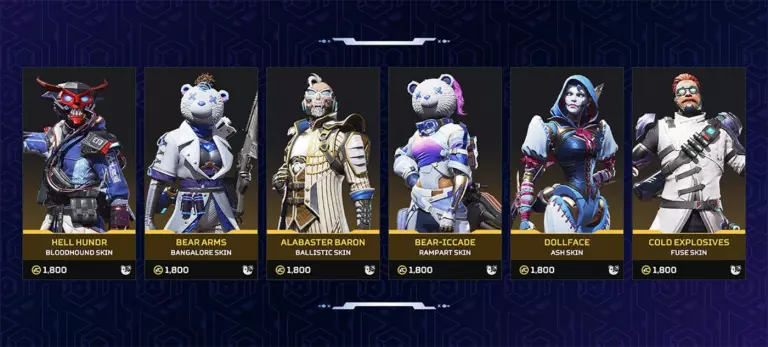 The Apex Legends Winter's Haunt limited time event store.