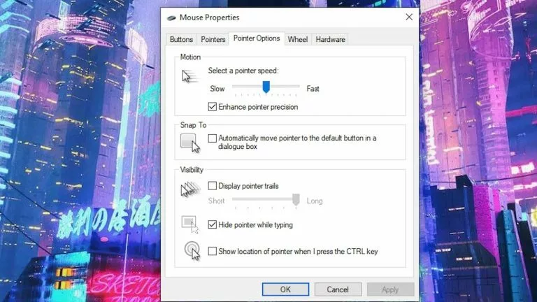 Changing Windows settings