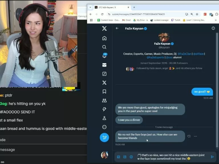 Pokimane and Kaysan DMs