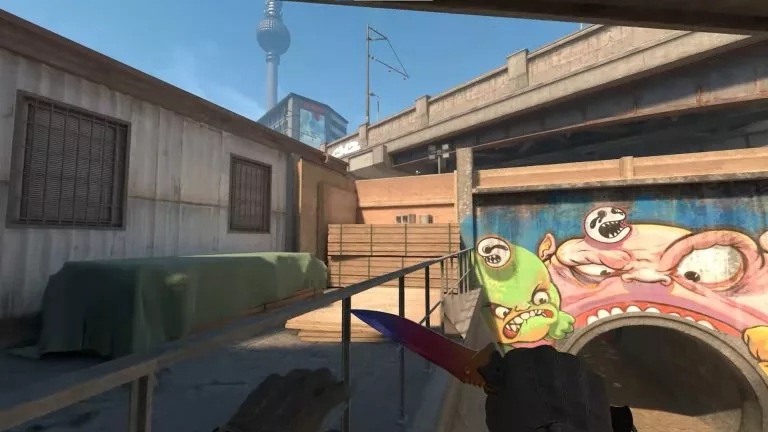 Surfing in the CS2 Overpass map