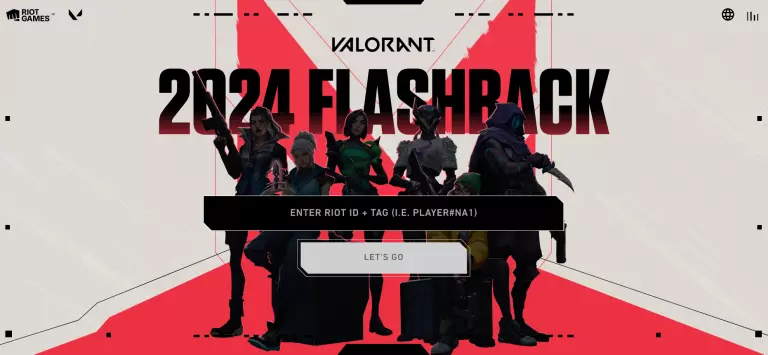 The Valorant Flashback webpage for 2024.