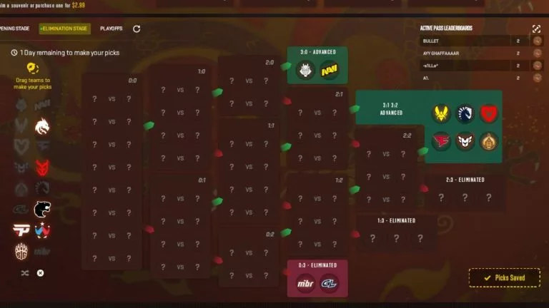 shanghai pick'ems elimination stage