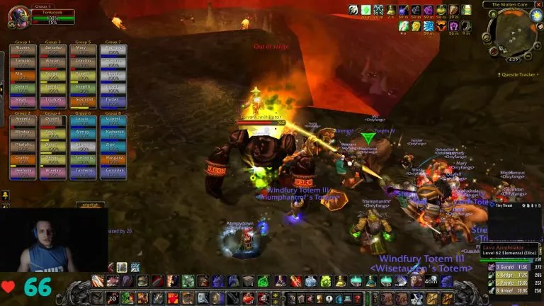 One of the OnlyFangs guild members, AHMPY, dies in Molten Core.