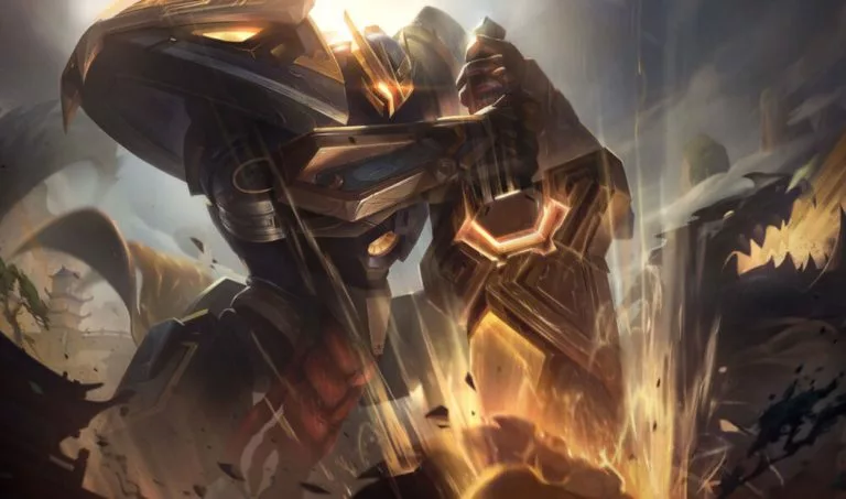 Prestige Mecha Kingdoms Garen in the mythic shop.