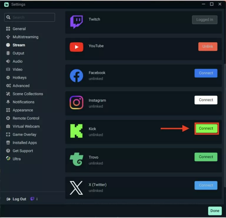 How to stream on Kick using Streamlabs Desktop.