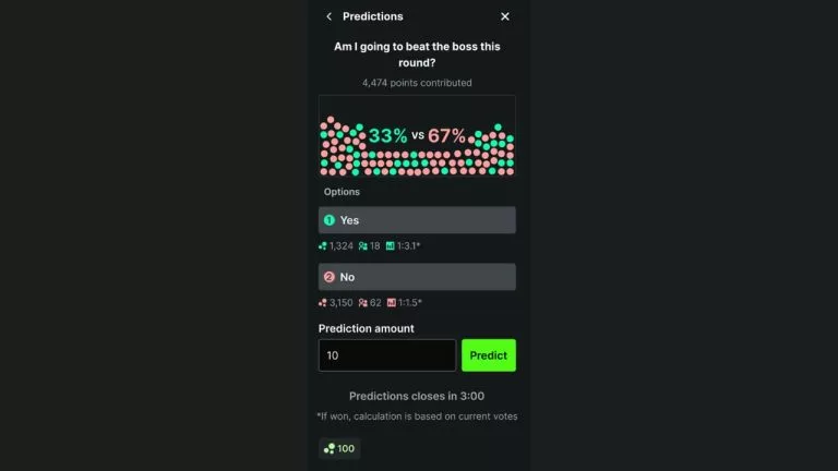 Kick Predictions feature
