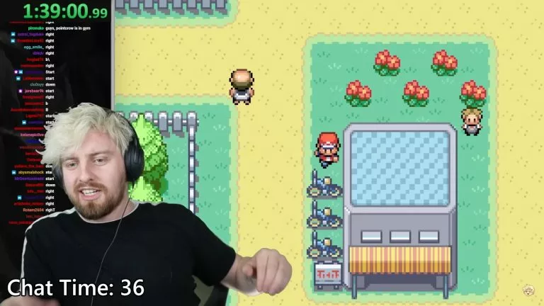 Jacon Alpharad invites his live stream audience to Twitch plays Pokemon, where the chat is in charge of the game.