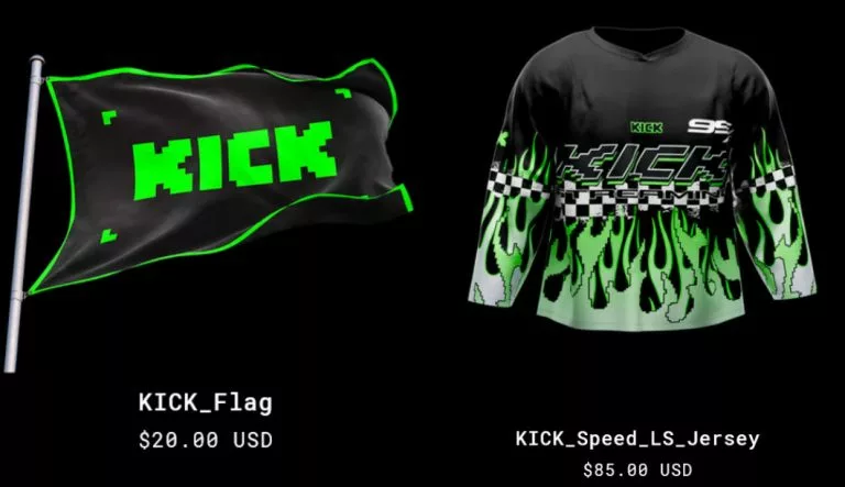 Kick uses its logo in its official merchandise.