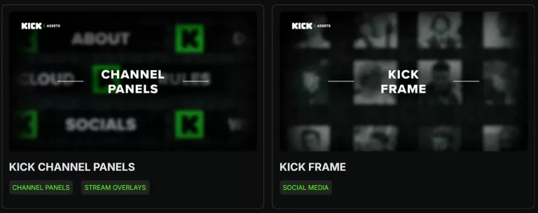 Kick has official assets for streamers to use as well as community art.