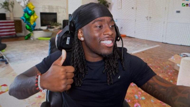 kai cenat getting fornite skin