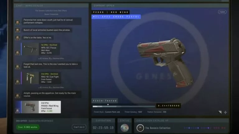 Screenshot showing how the Genesis Uplink Terminal works in CS2.