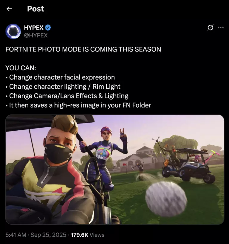 Fortnite photo mode