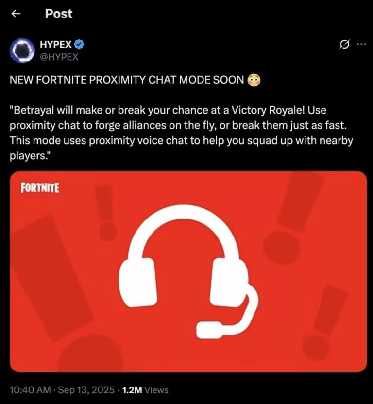 New Fortnite battle royale mode with proximity chat reportedly coming soon