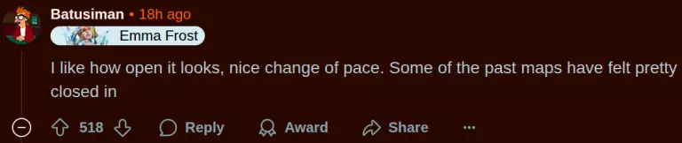 r/Marvel Rivals subreddits - initial reactions to how open the map looks