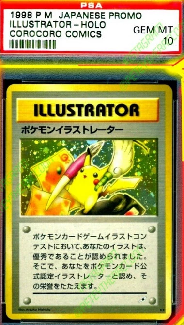 Illustrator Pikachu is the most valuable Pokemon TCG card.