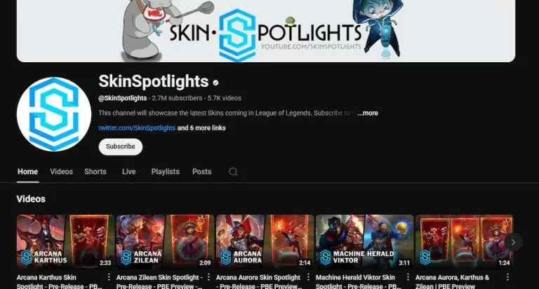 SkinSpotlights is one of the biggest LoL YouTubers