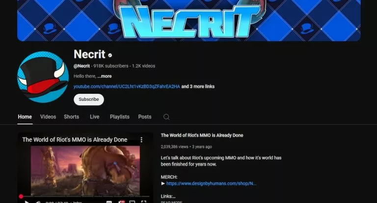 Necrit is one of the biggest LoL YouTubers