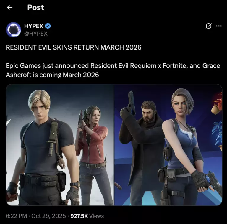 Fortnite x Resident Evil 9 Crossover leak