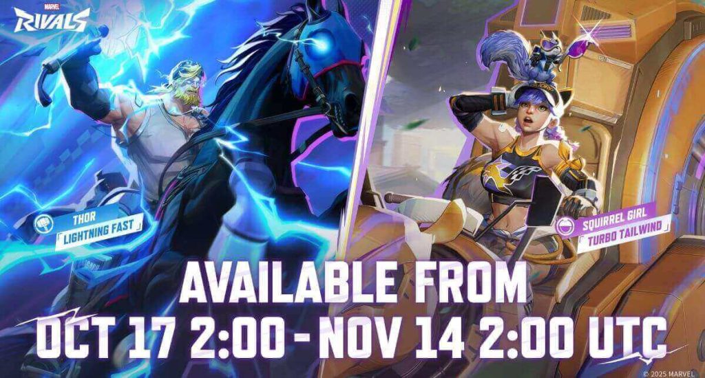 Marvel Rivals to release limited-time Formula R skins for Squirrel Girl and Thor