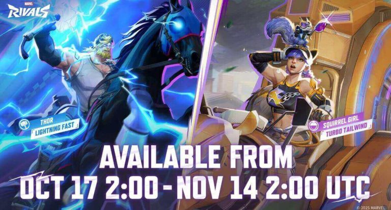 Marvel Rivals to release limited-time Formula R skins for Squirrel Girl and Thor