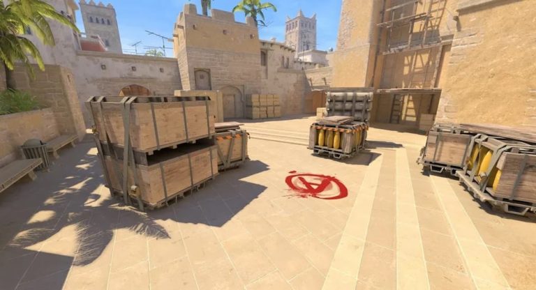 Screenshot of Mirage, the most played map in CS2.