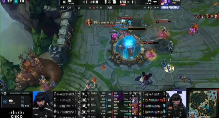 t1 vs invictus worlds playin game 1