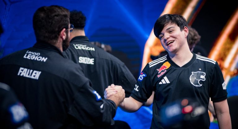 Photo taken of FURIA molodoy and FalleN at IEM Chengdu 2025.