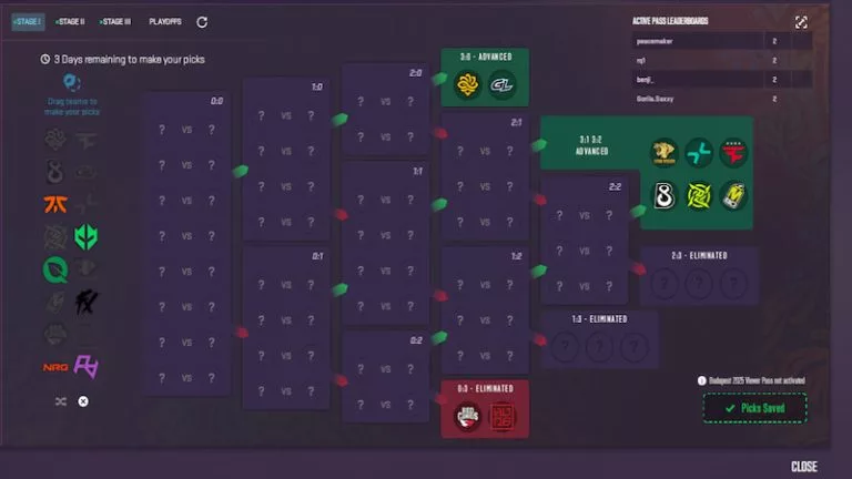 StarLadder Budapest Major Pick'Em Challenge - Best Stage 1 Picks.