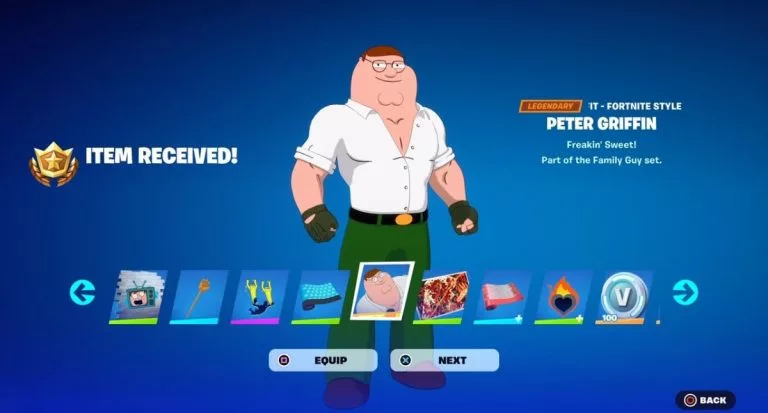 peter griffin, sweatiest fortnite skin