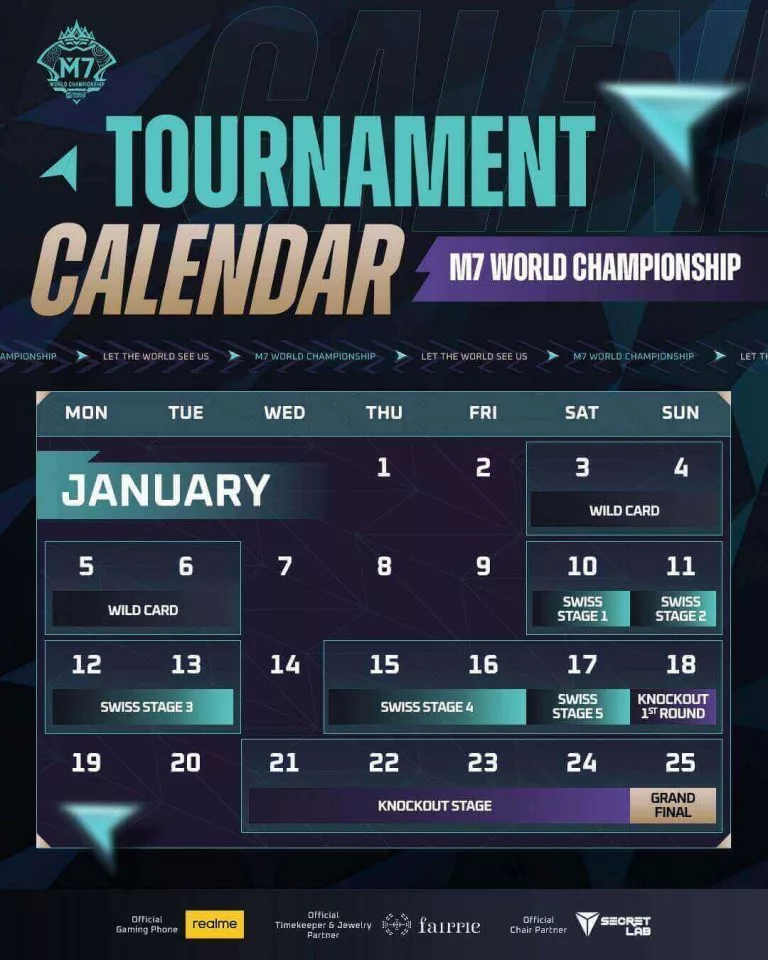 m7 world championship schedule