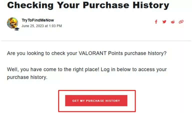 checking valorant purchase history screen
