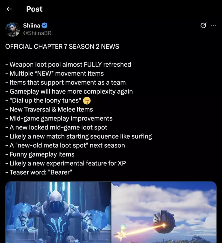 Fortnite Chapter 7 Season 2 promises major changes