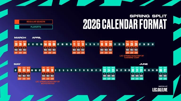 LEC Spring Split Preview: Split Calendar