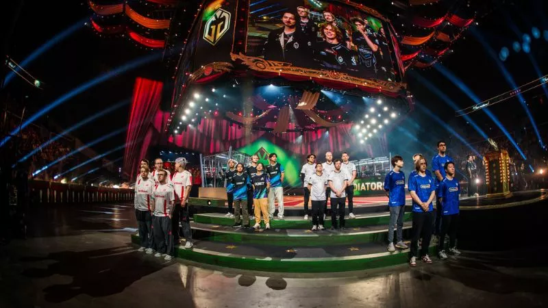 A still from Valve's The International for Dota 2 esports.