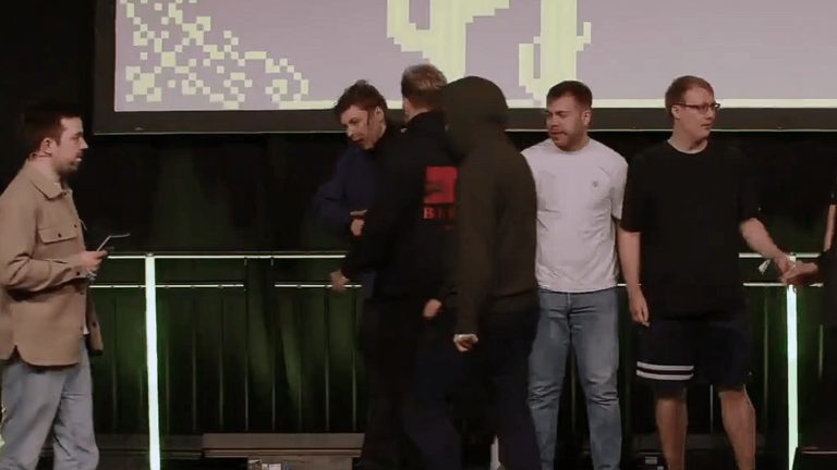 counter-strike player punching opponent