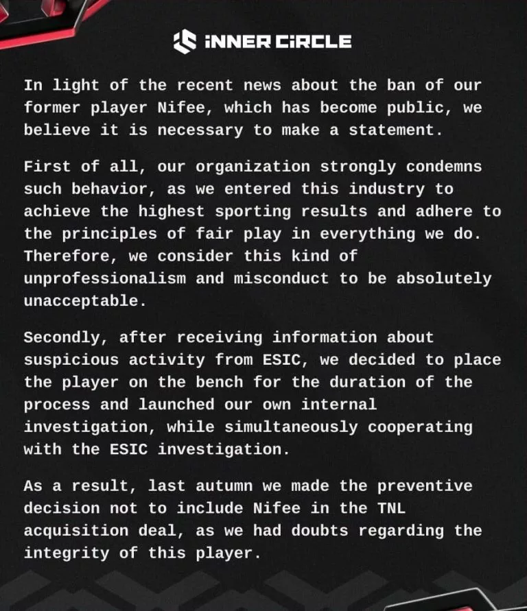 Inner Circle CS2 Statement
