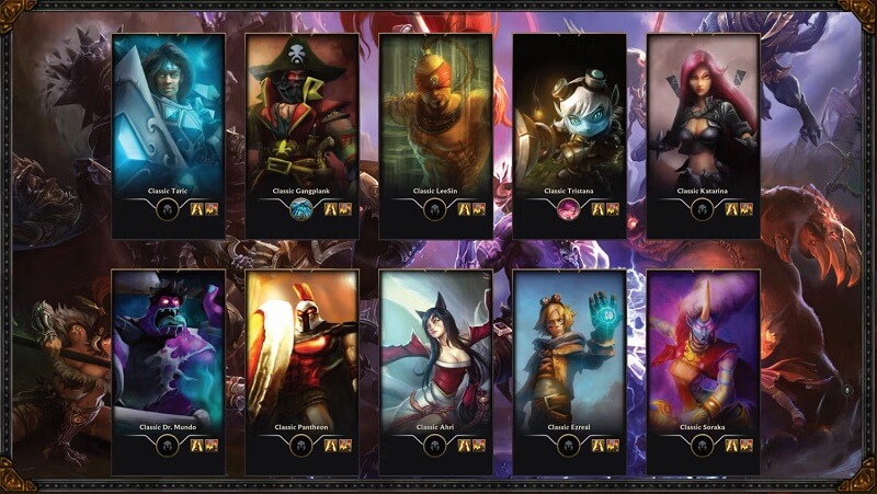 All champions in LoL classic