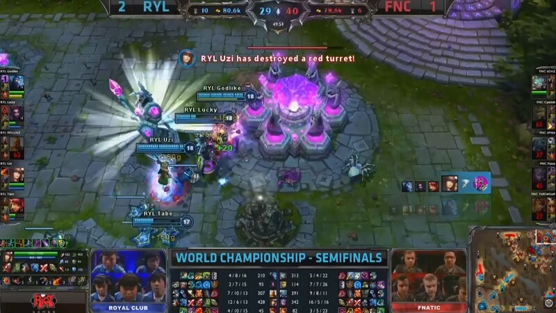 LoL series with the most kills: FNC vs RYL