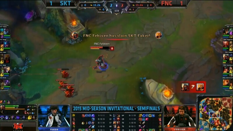 LoL series with the most kills: FNC vs SKT