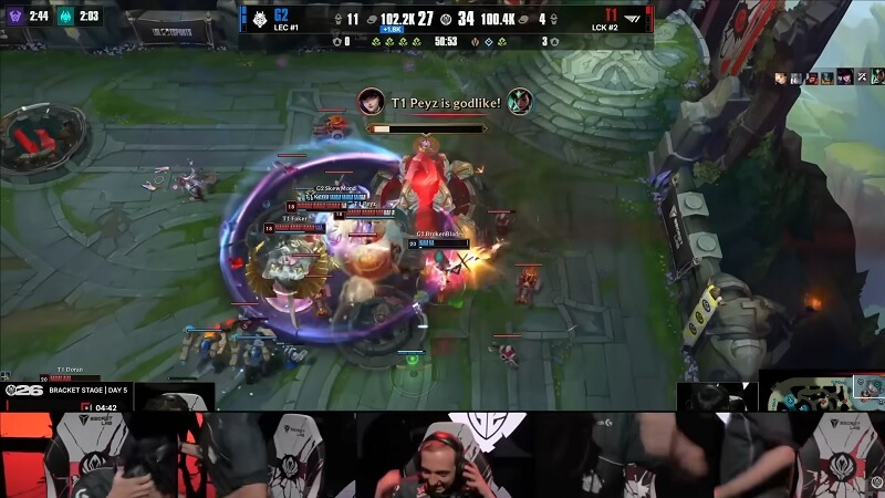 LoL series with the most kills: G2 vs T1