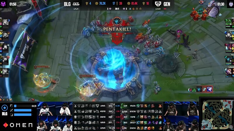 LoL series with the most kills: Gen.G vs BLG