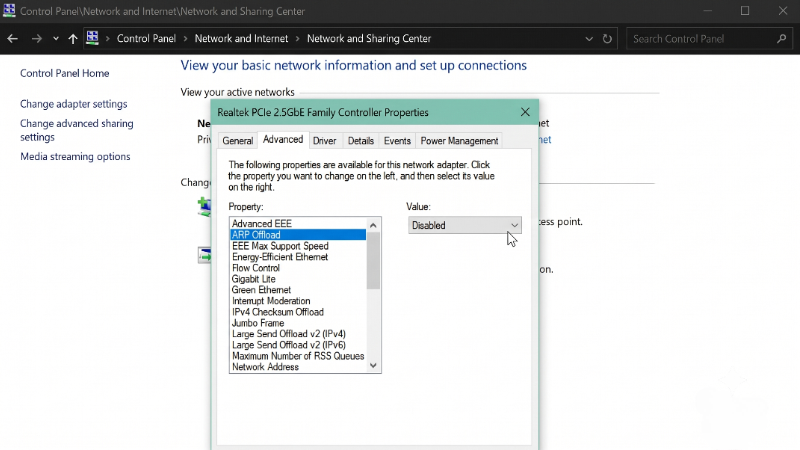 Realtek Ethernet Settings