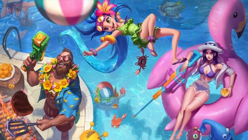 All beach skins in LoL: 2018 Pool Party 