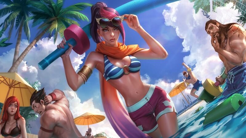 All beach skins in LoL: Pool Party Fiora