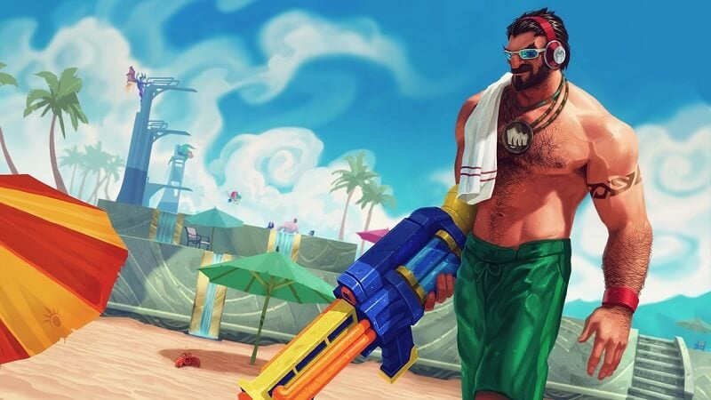 All beach skins in LoL: Pool Party Graves