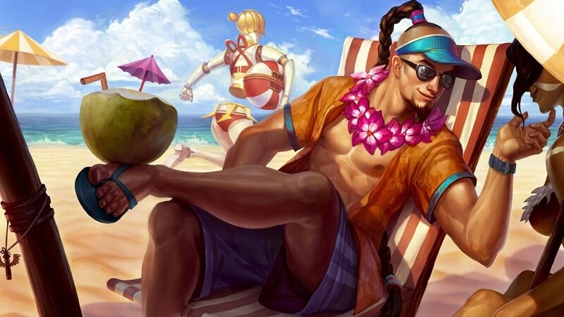 All beach skins in LoL: Pool Party Lee Sin